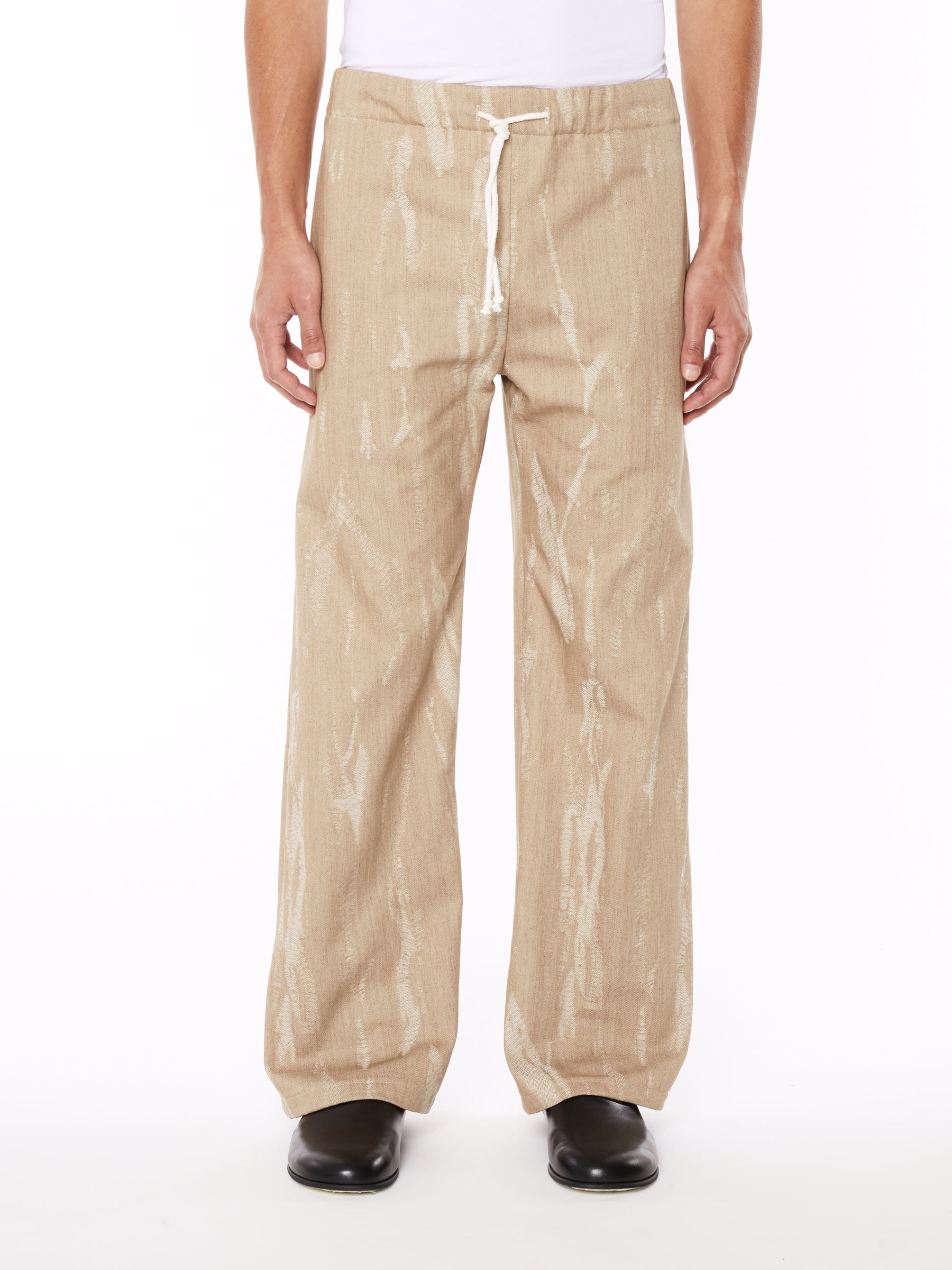 BEIGE DENIM TROUSERS (M)