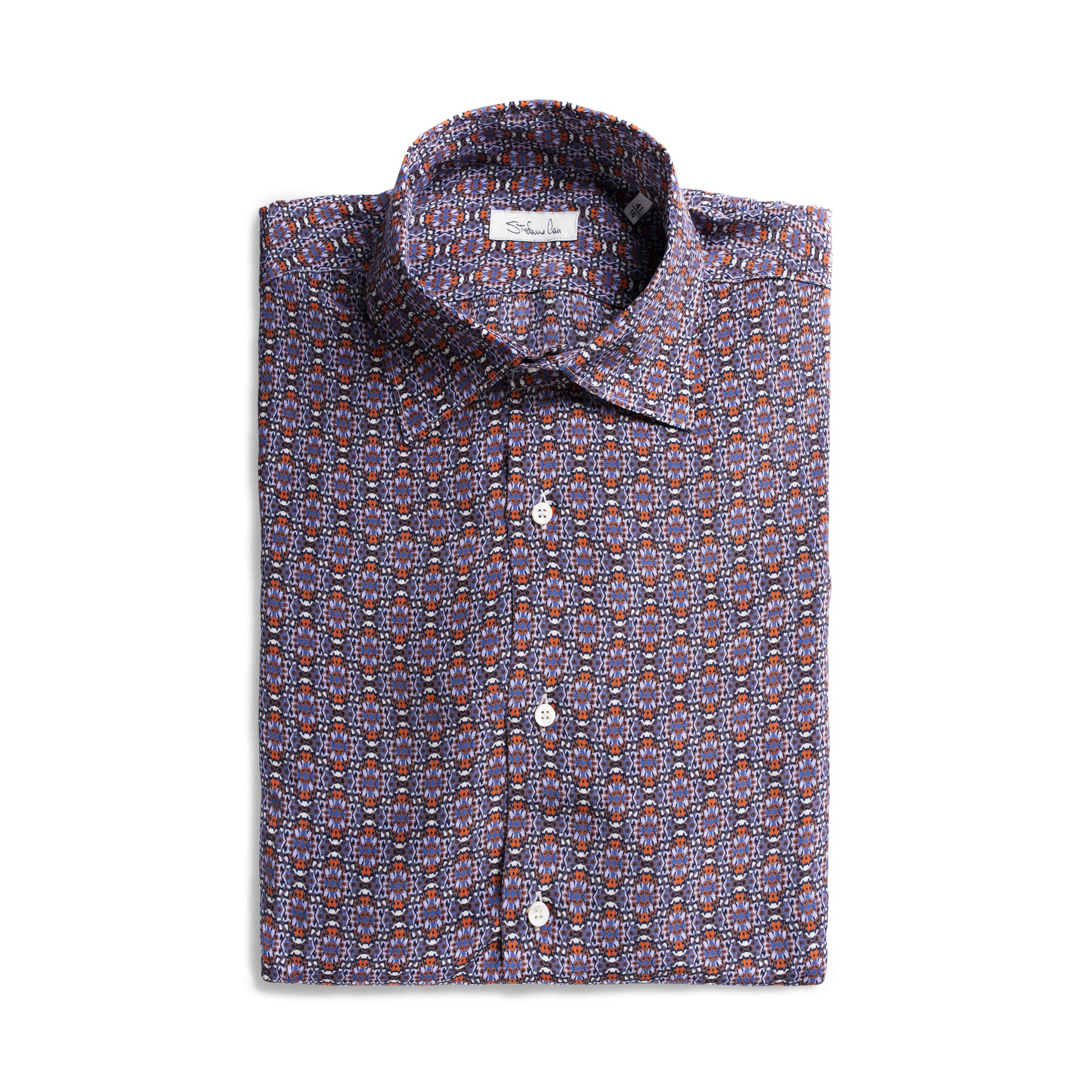 SILK SHIRT WITH MICRO GEOMETRIC PRINT                                                    SKU: SC.CS.001