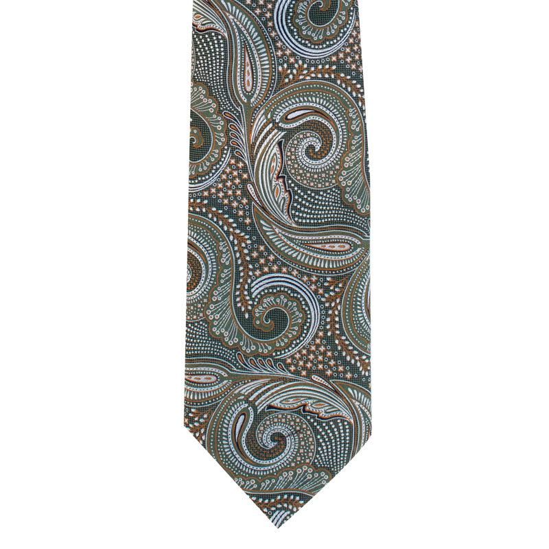 AMERICAN VINTAGE CASHMERE MOTIF WOVEN SILK TIE - OLIVE
SC.WP.007