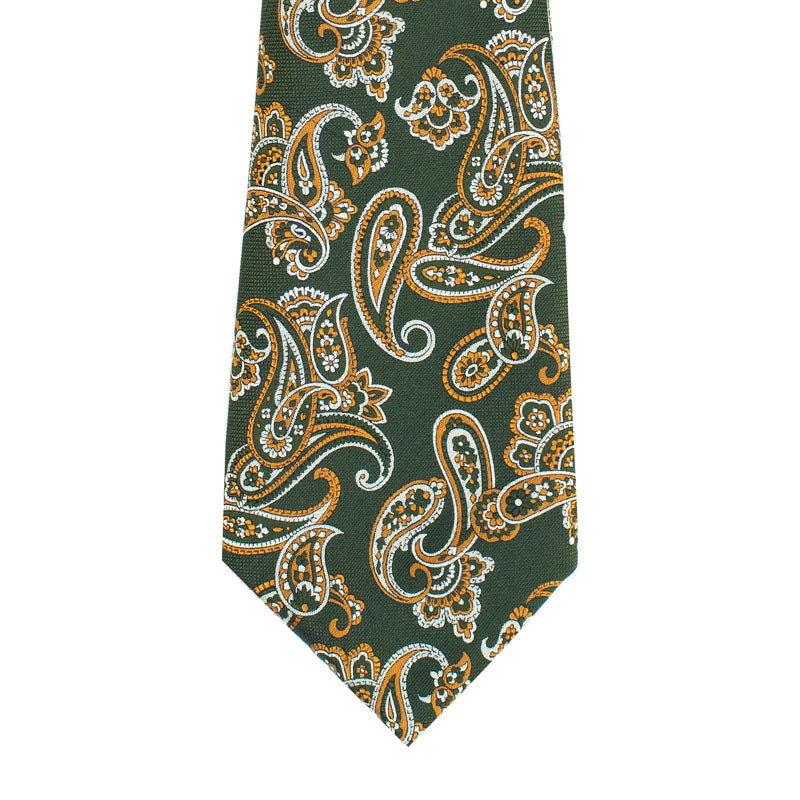 SMALL PAISLEY MOTIF WOVEN SILK TIE - GREEN
SC.WP.009