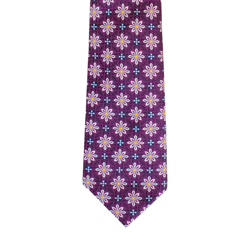 Floral Motif Jacquard Woven Silk Tie - Burgundy
SC.WS.022