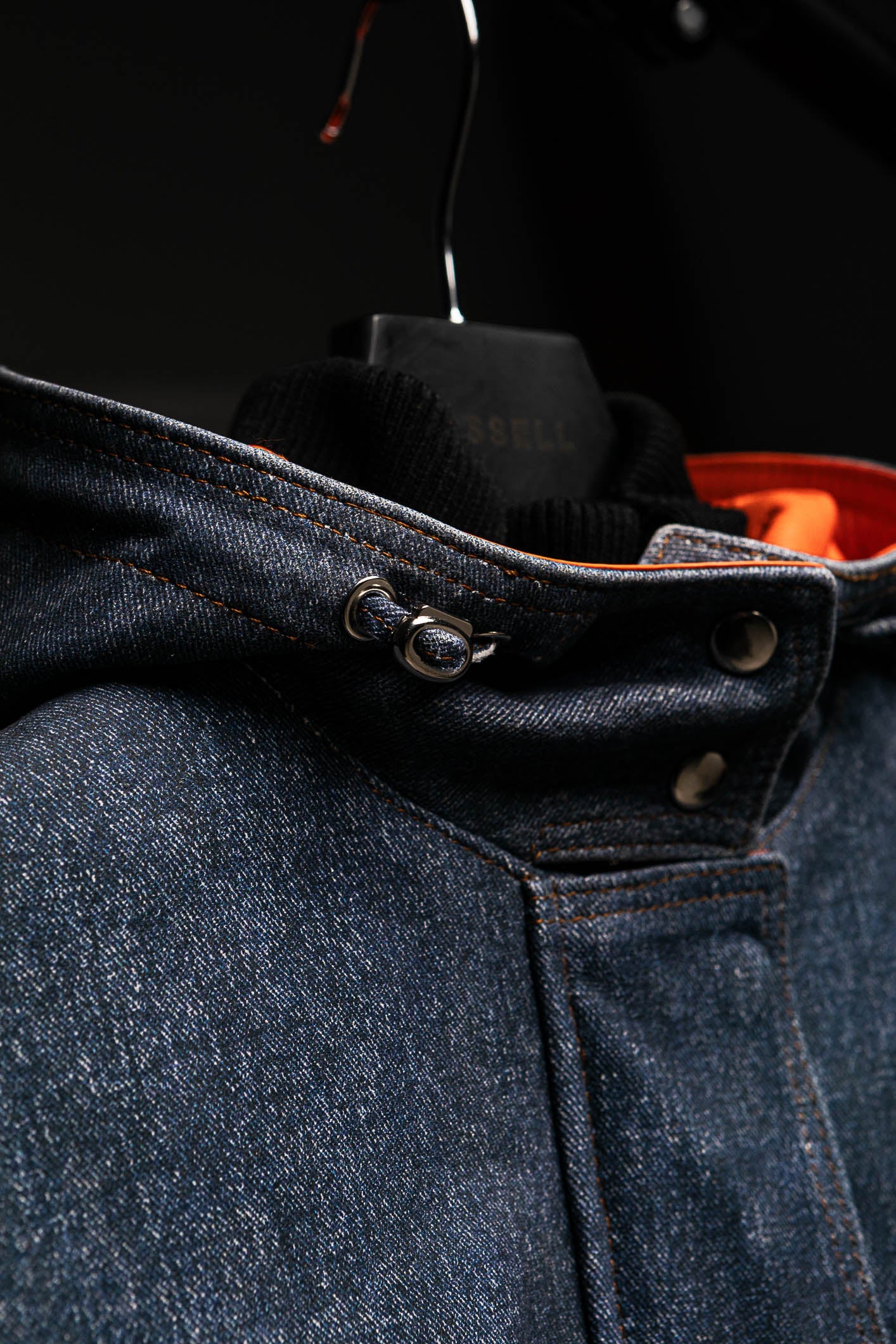 LEATHER DENIM BOMBER