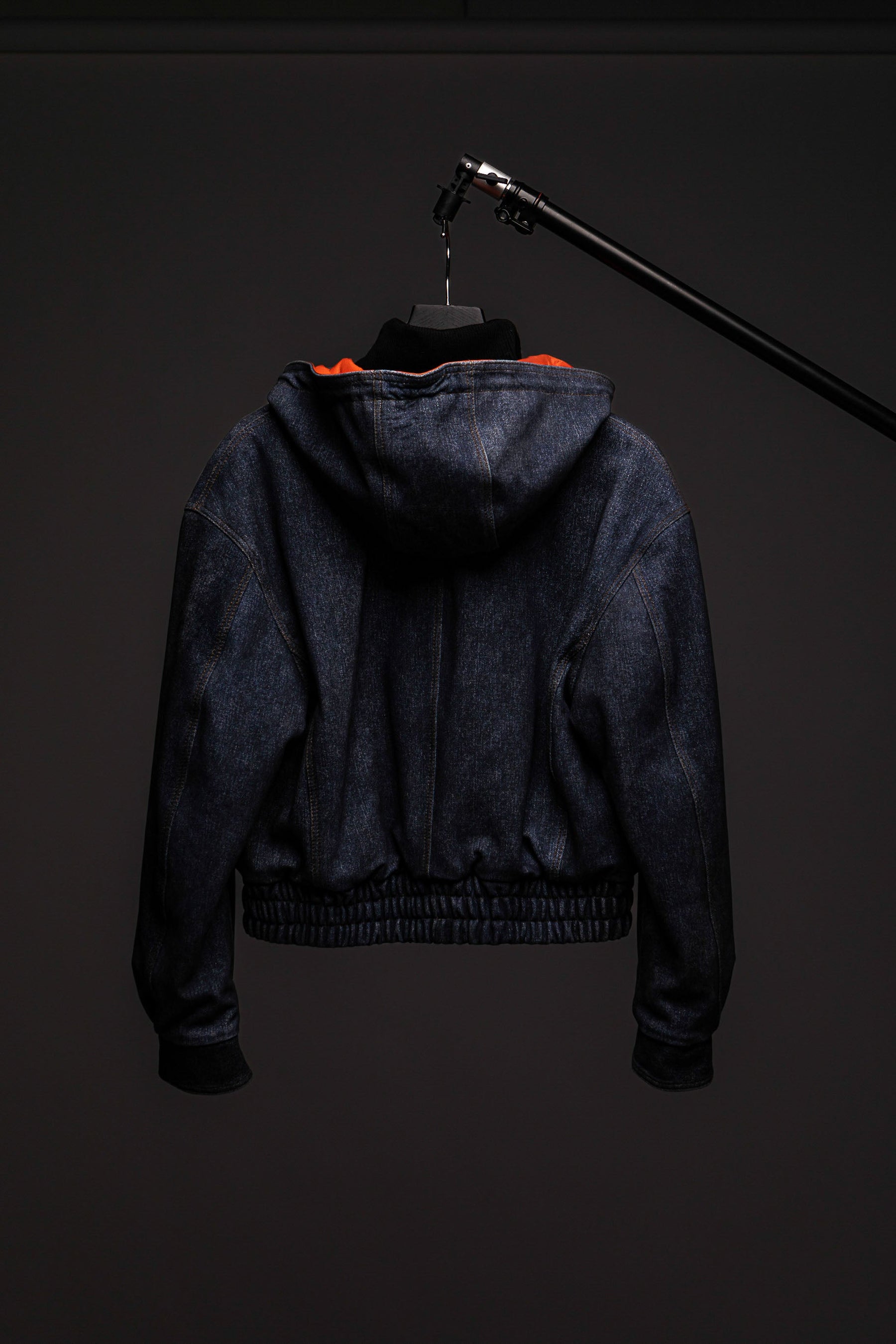 LEATHER DENIM BOMBER