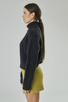 Merino Wool Cropped High-Neck - Cecilia