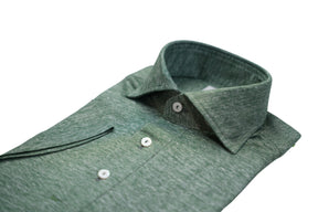 GREEN JERSEY POLO SHIRT SHORT SLEEVE BY- HAND