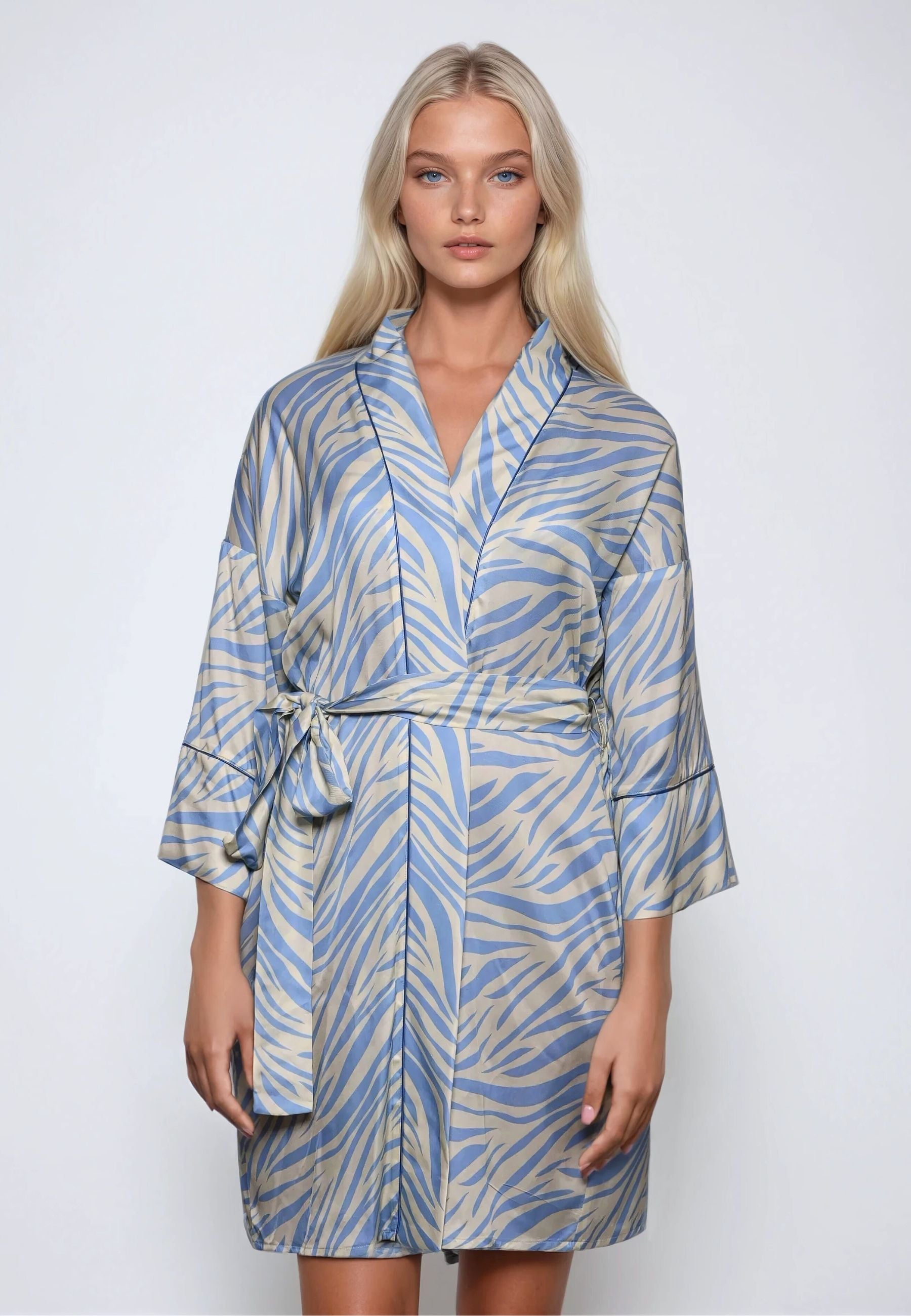 Short Kimono Wrap - Baltic Sea