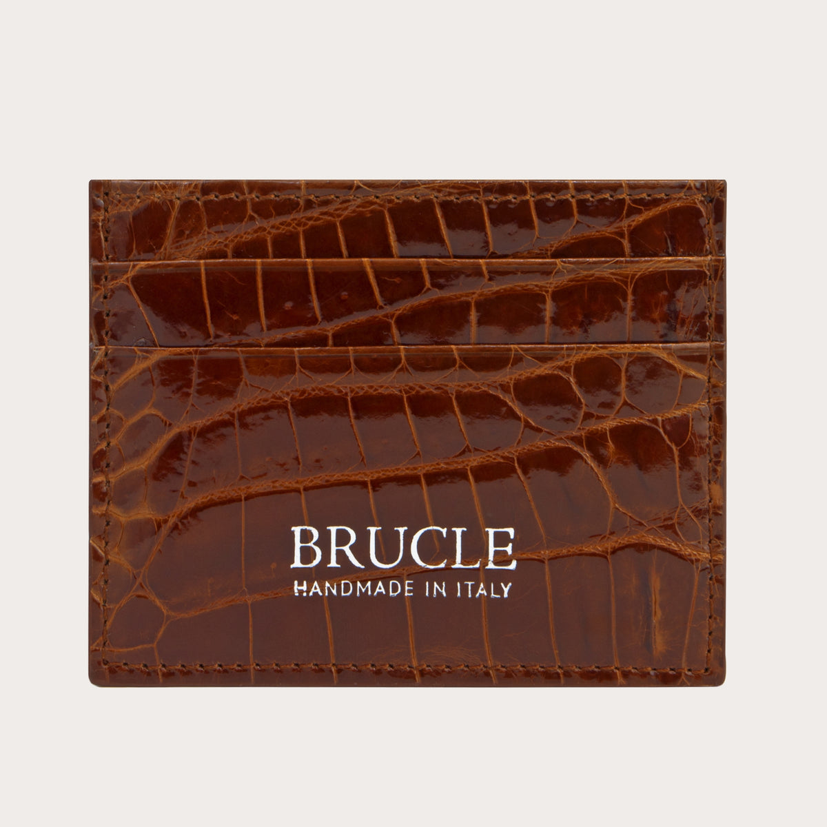 Bifold compact python leather wallet, dark brown