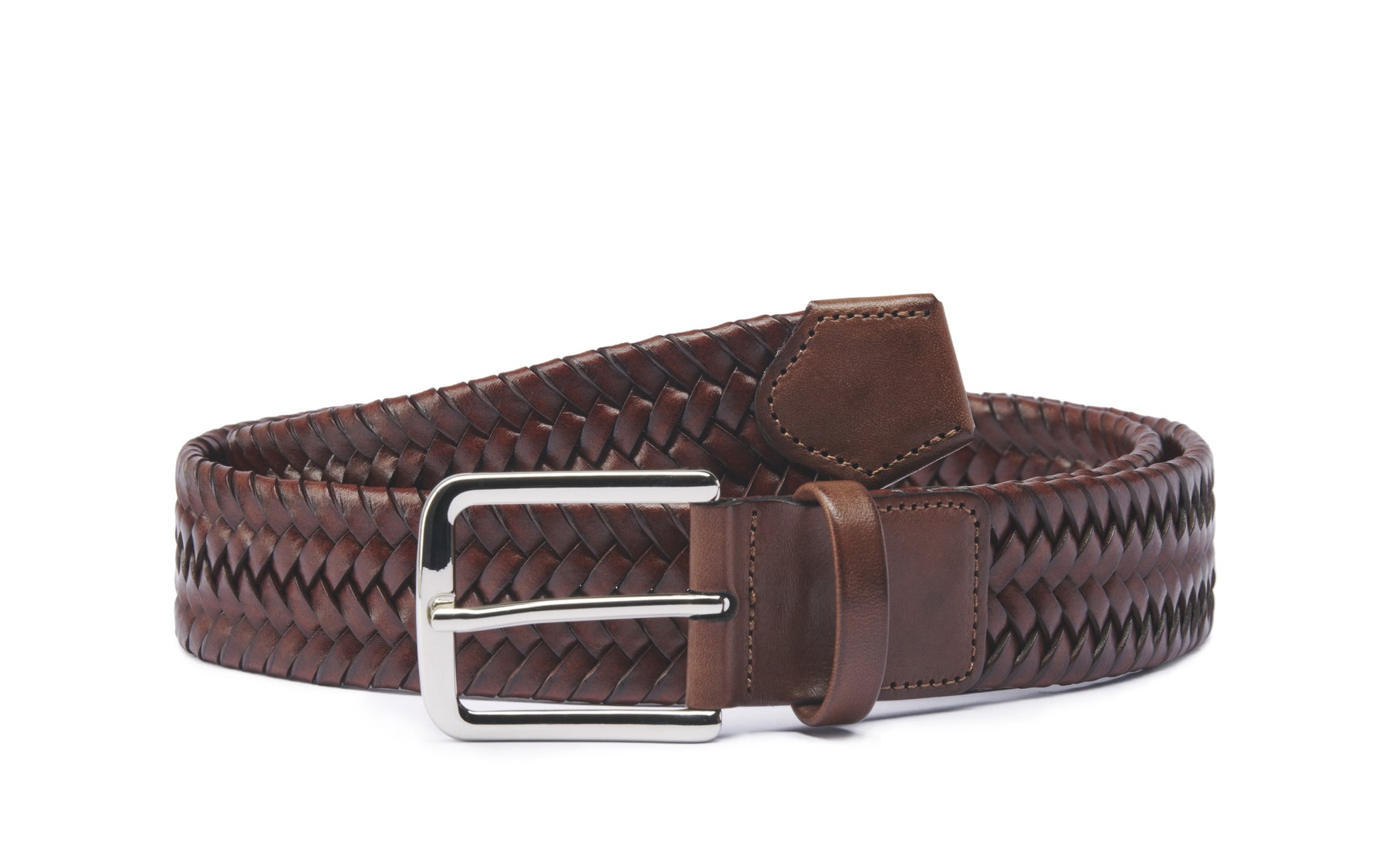 Elastic leather brown