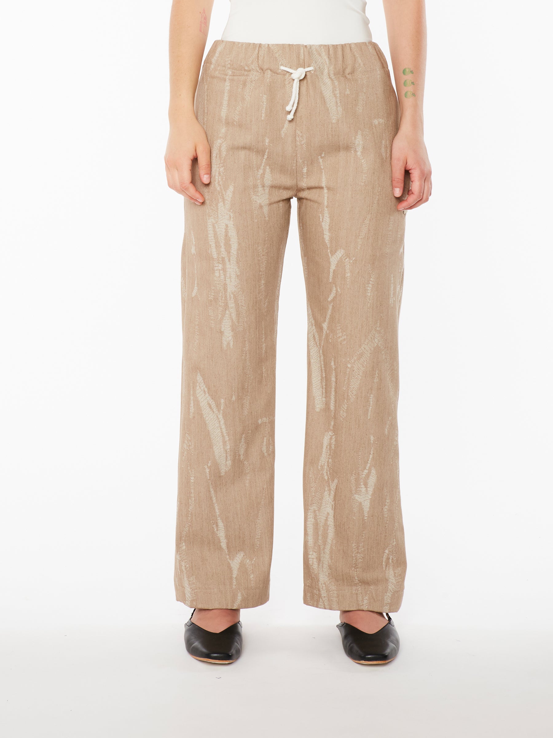 BEIGE DENIM TROUSERS (W)