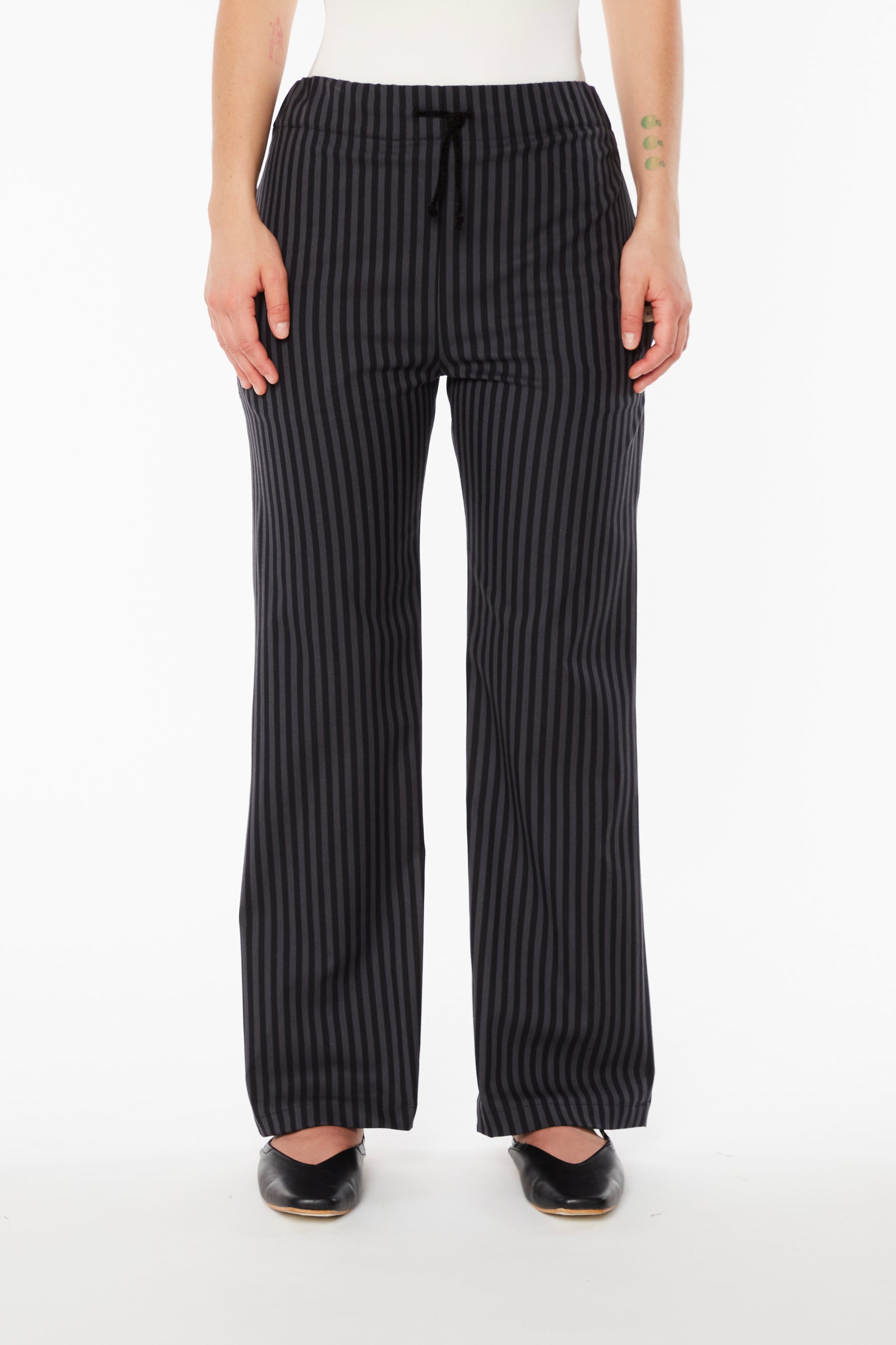 BLACK AND GREY STRIPED TROUSERS (W)