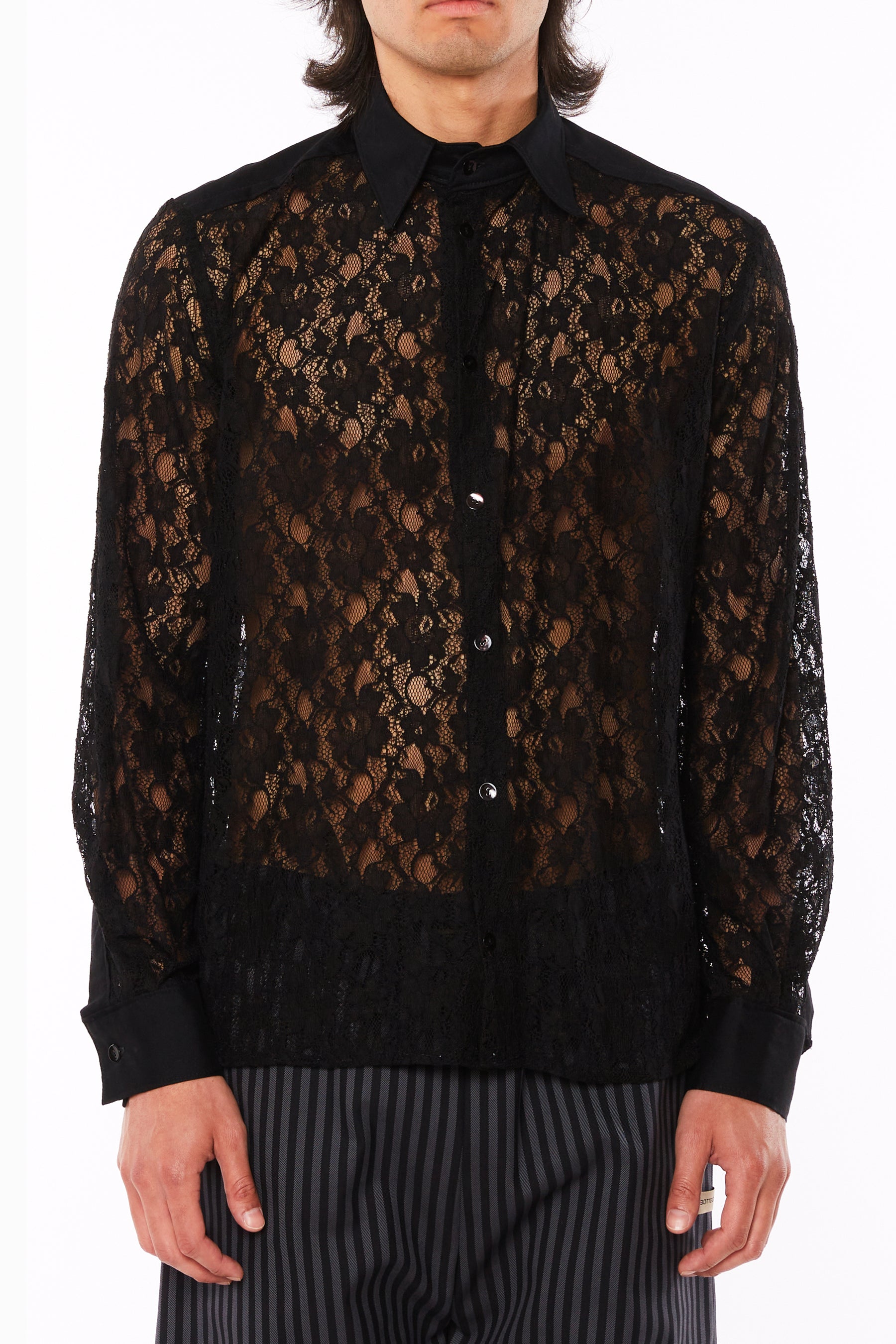 BLACK LACE SHIRT (M)