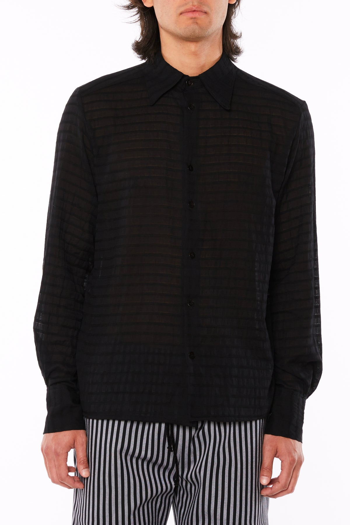 BLACK TRANSPARENT SHIRT (M)