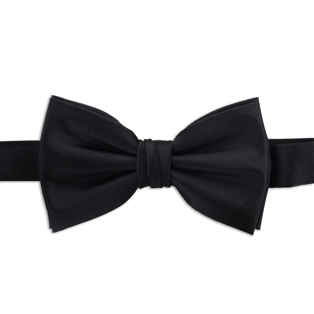 Black pre-tied silk bow tie