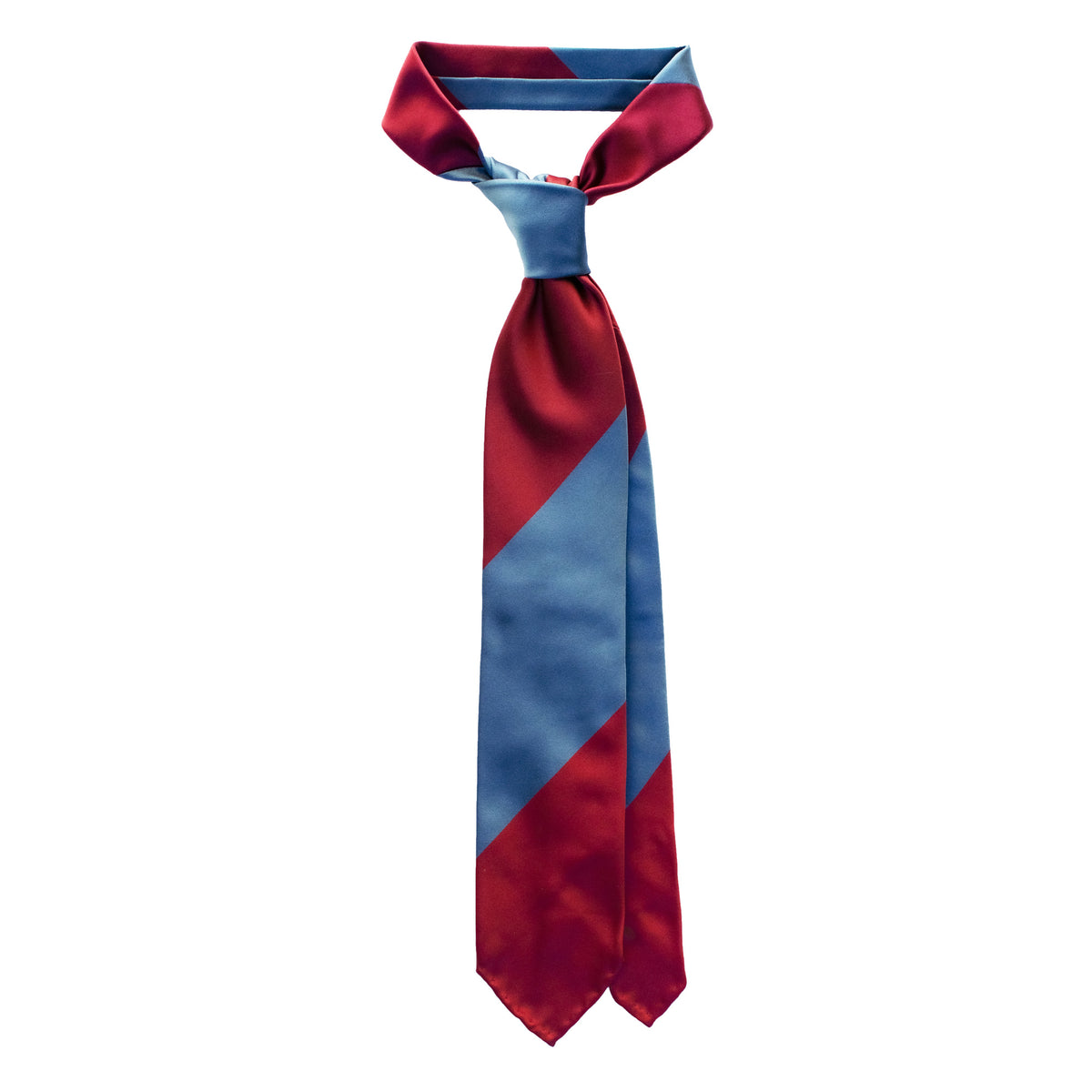 Block Stripe Silk Satin Tie – red and blue SC.16681.1