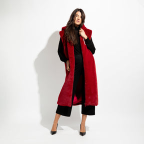 Bomber gilet lungo in pelliccia ecologica
