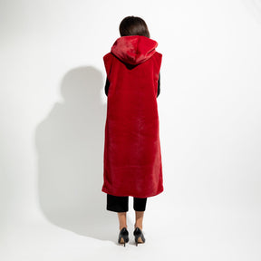 Bomber gilet lungo in pelliccia ecologica