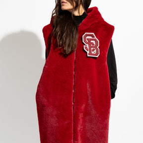 Bomber gilet lungo in pelliccia ecologica