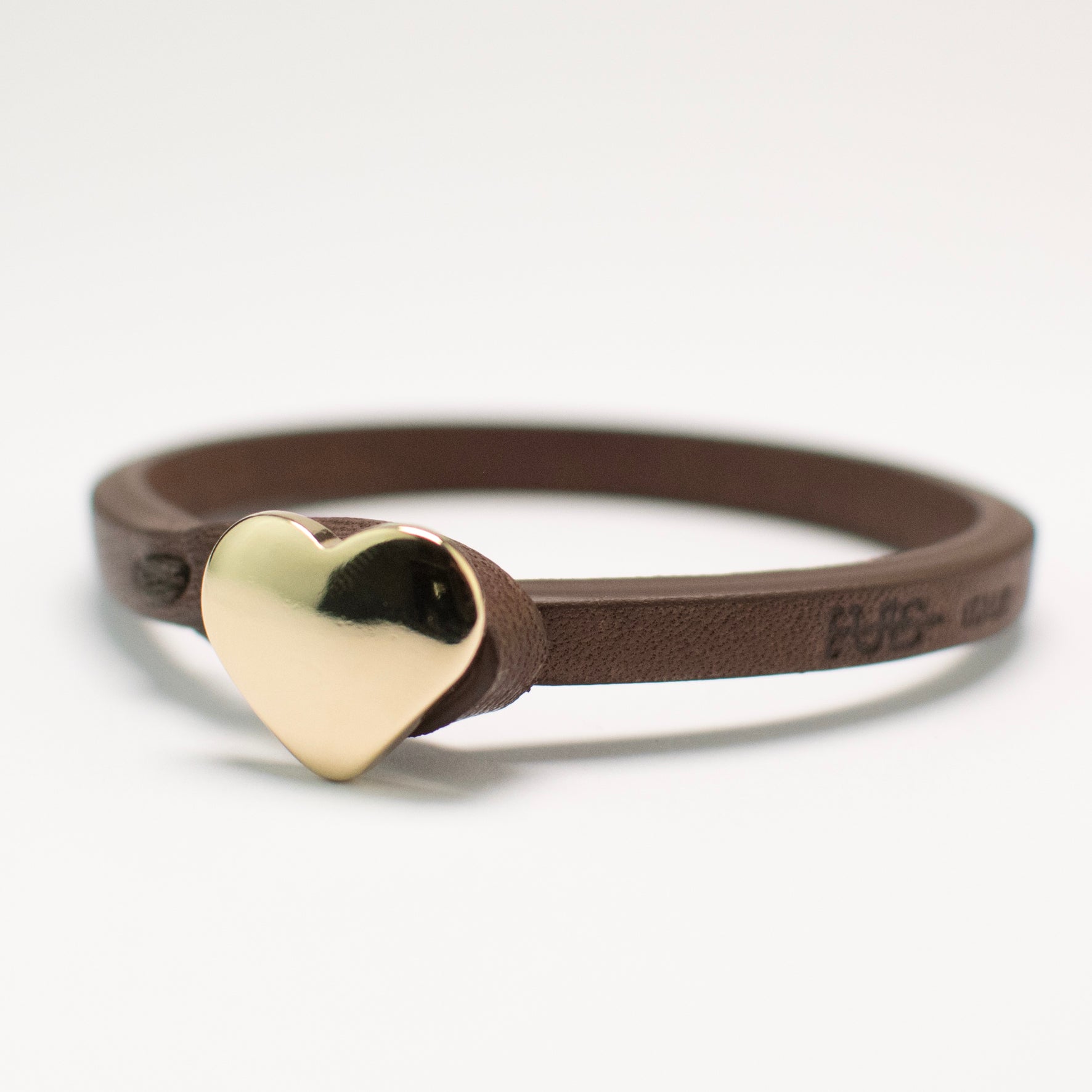 CUORE MIO BRACELET BROWN LEATHER BRASS-YELLOW GOLD