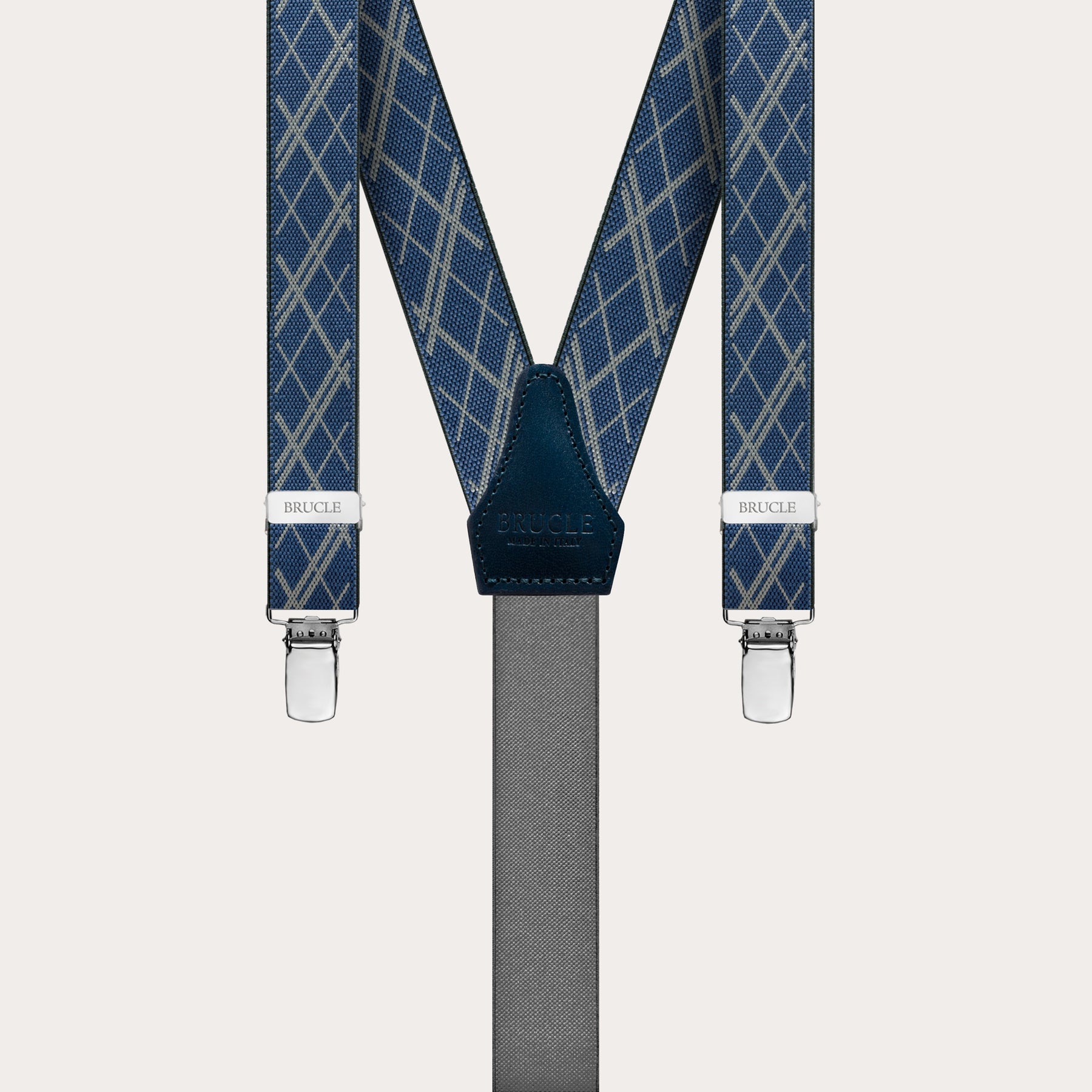 Classic nickel free thin suspenders with geometric pattern
