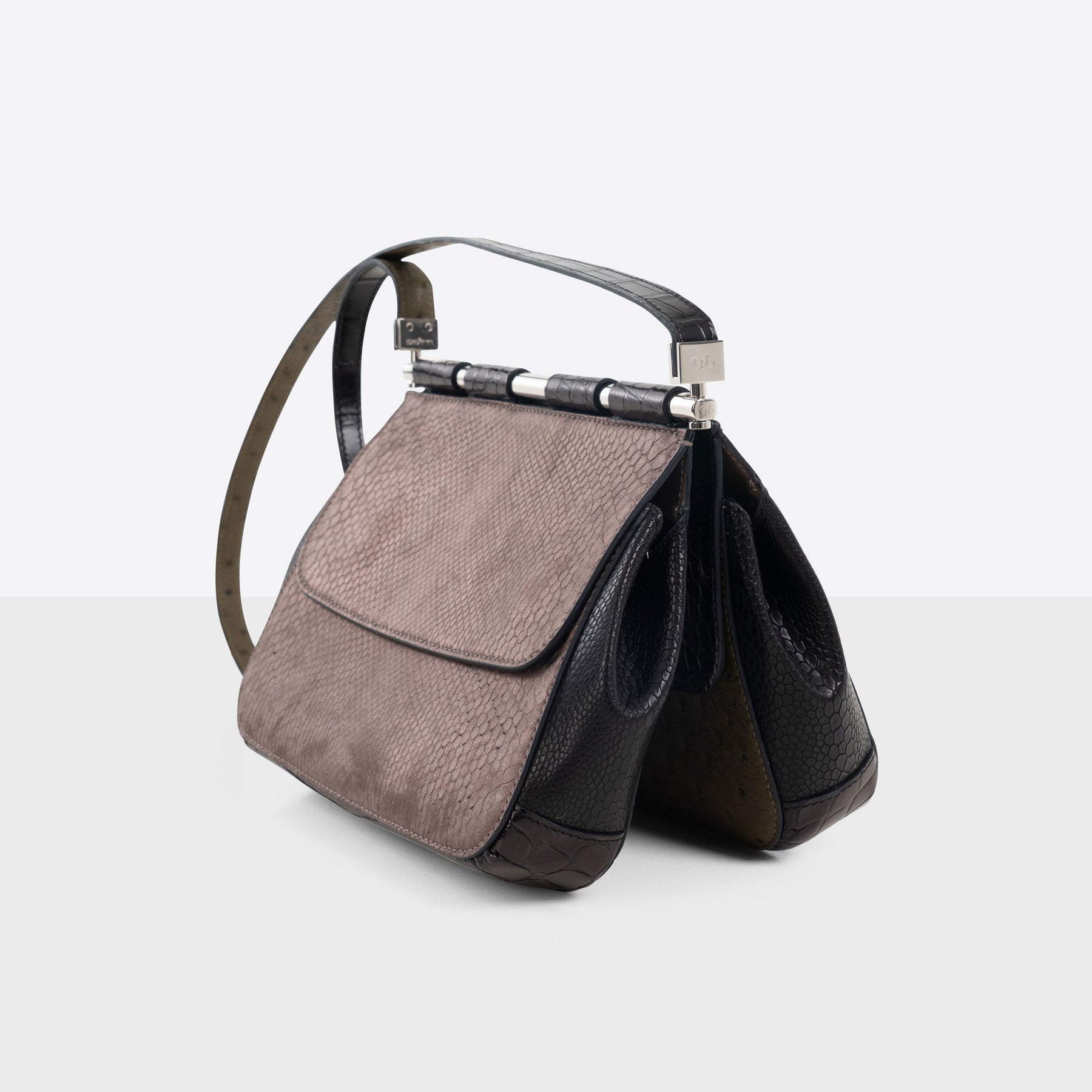 DOTTI Duale Shoulder bag in exotic skins. Made in Italy