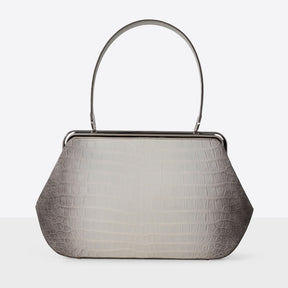 DOTTI LUNA Shaded White Crocodile, Luxury Handbags. Made in Italy