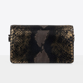 DOTTI Shoulder Bag in Black Python, Luxury Handbags. Made in Italy