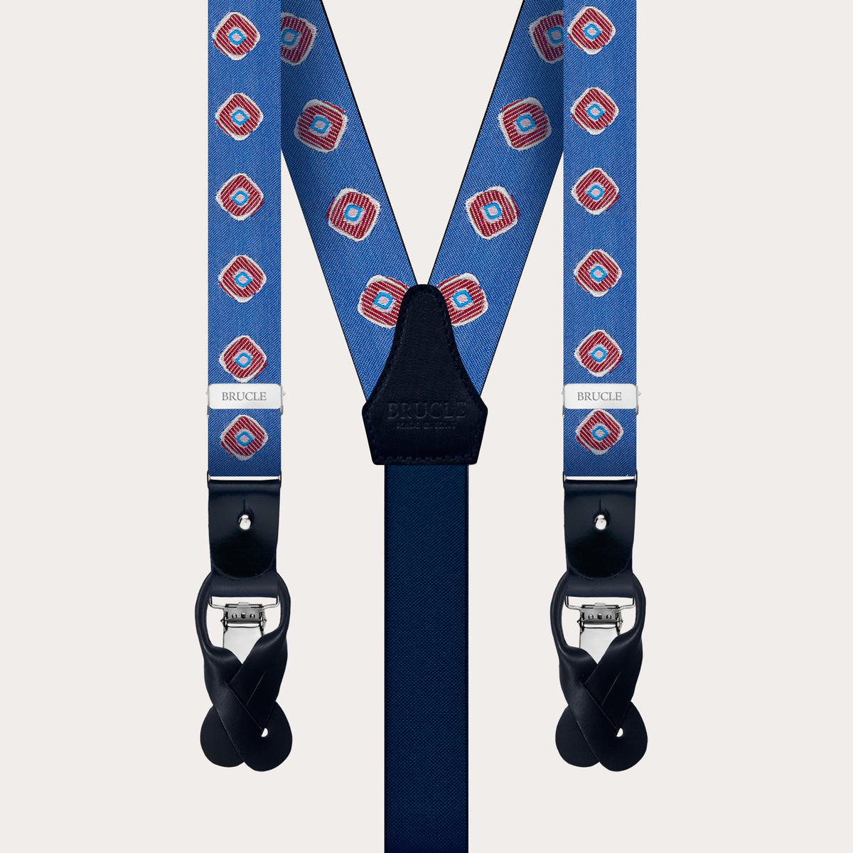 Formal Y-shape double use suspenders in silk
