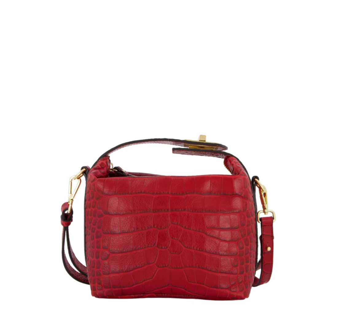 Fosca - Mini bag in cocco Rosso Scuro