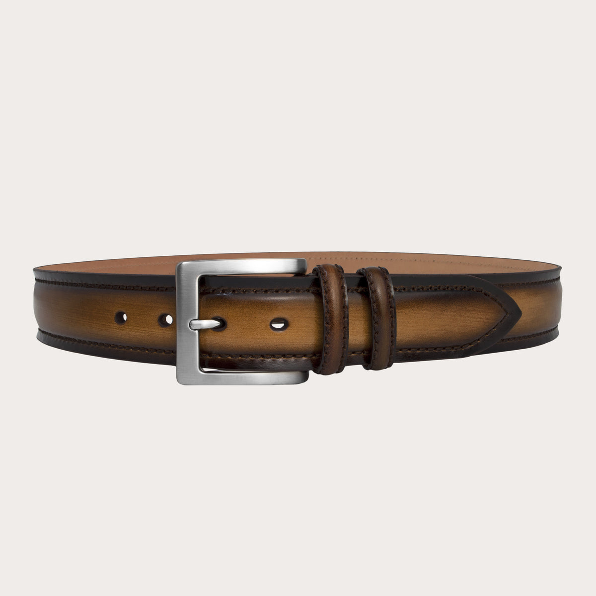 Genuine hand-colored and hand-shaded leather belt