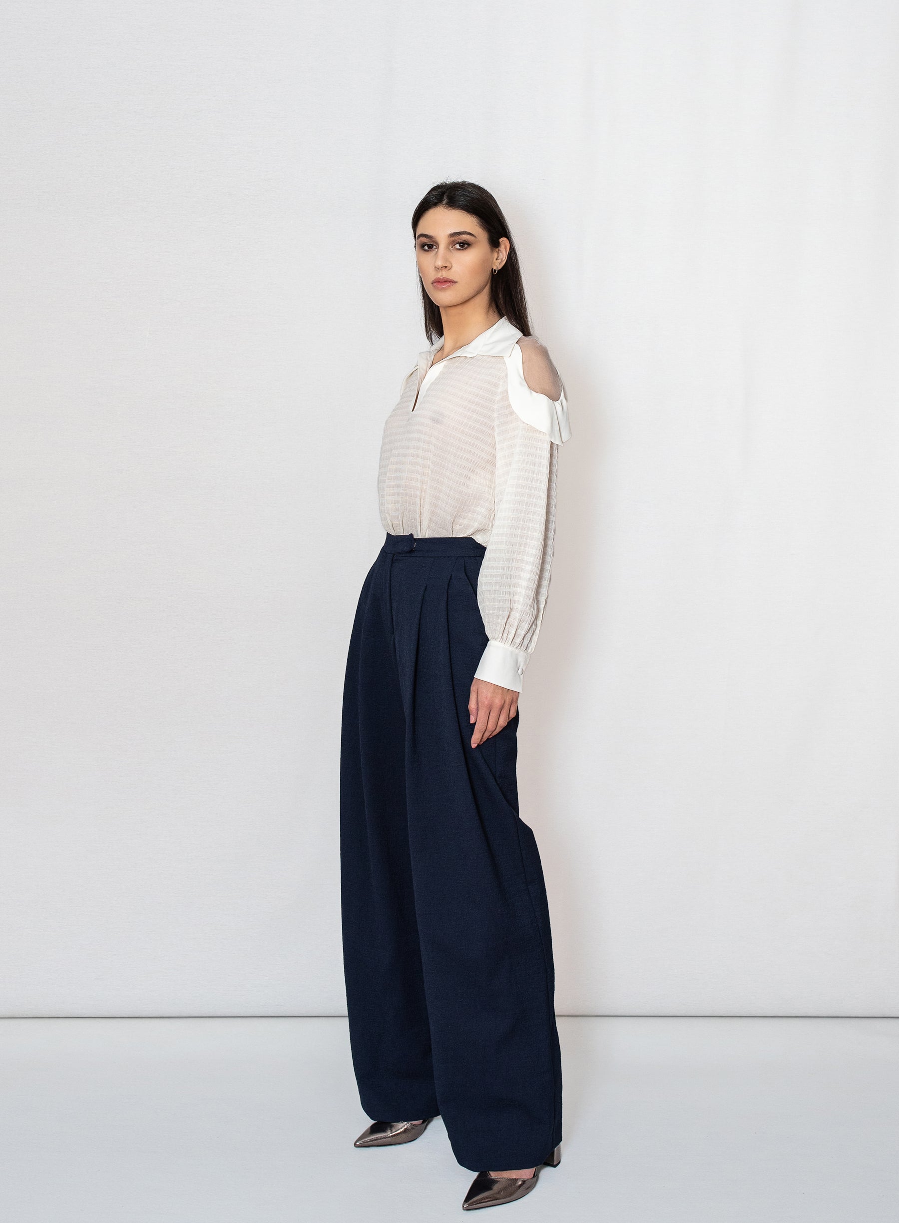 JACQUARD WIDE TROUSERS