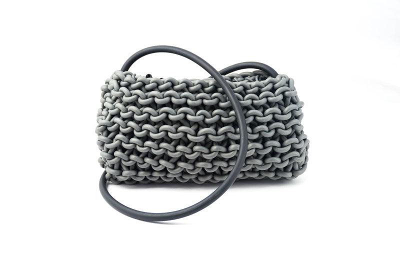 NEO Handknitted rubber bag 29 grey