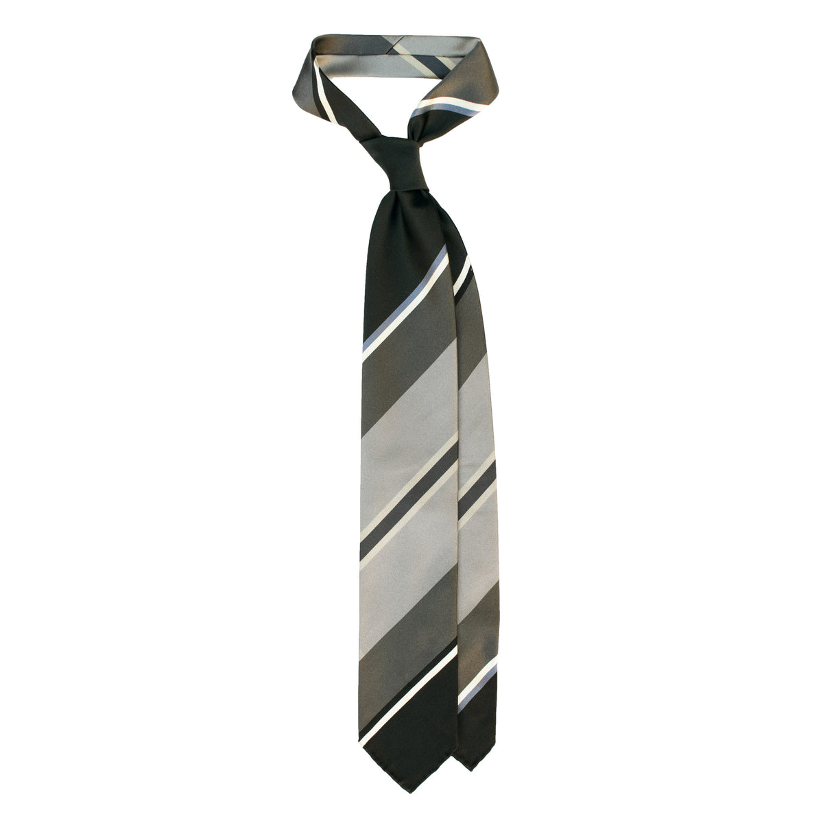 Panel Block Stripe Silk Satin Tie - Black and Grey SC.16683.B.G