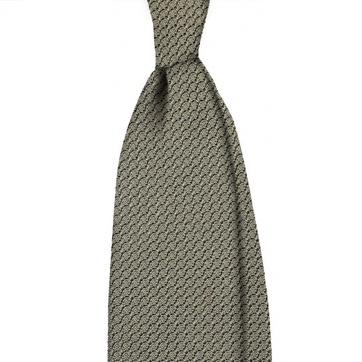 Plein garza fina 3 folds unlined tie - olive green