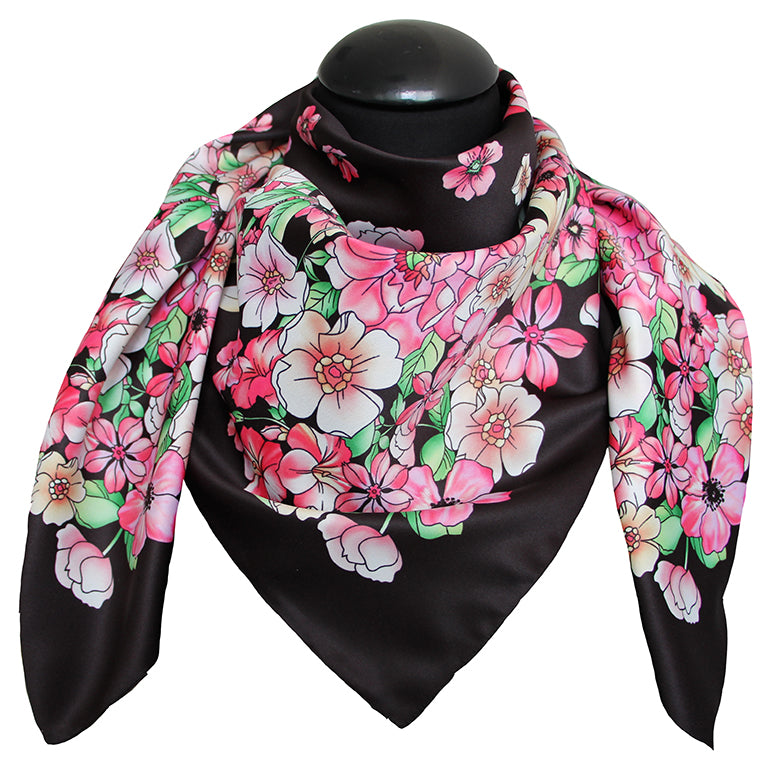 Polyester 100% scarf  des 62678 col black pink