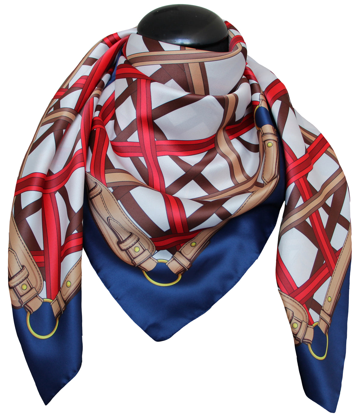 Polyester 100% scarf  des 62687 col 1 blue red