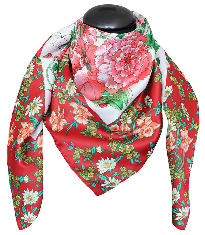 Polyester scarf 100%  des 92640 col 3 red-green