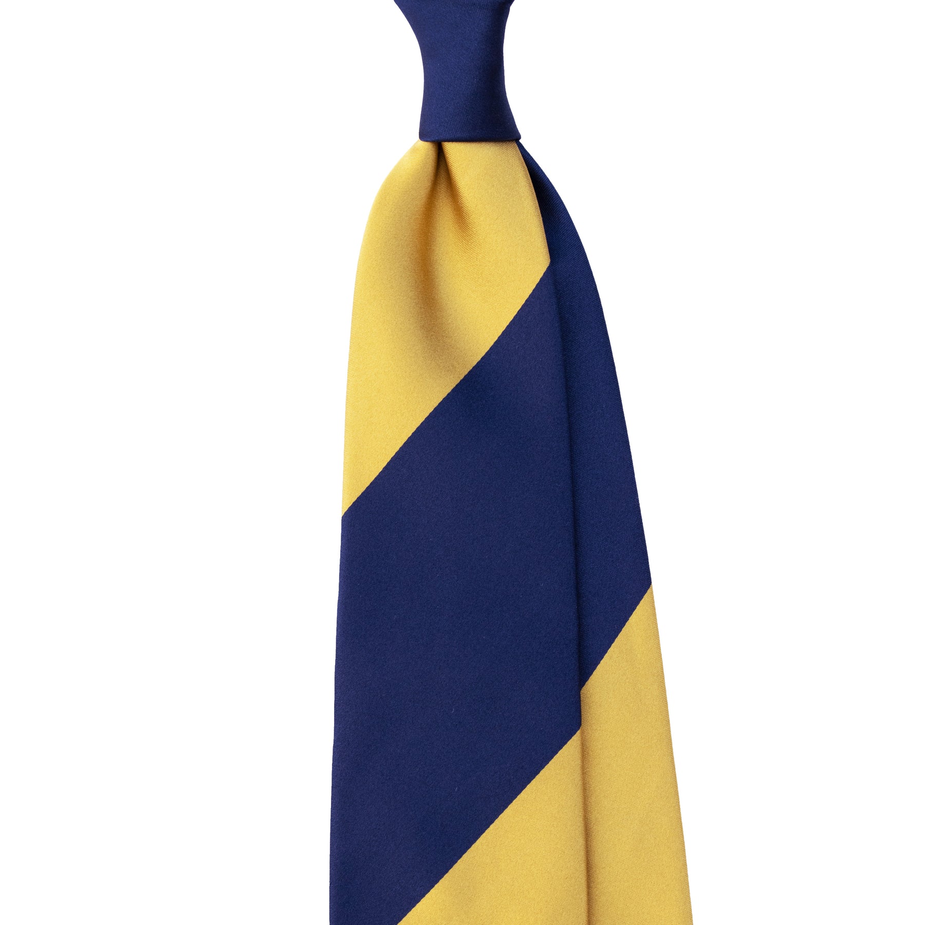 Block Stripe Silk Satin Tie – Navy/Yellow                                                    SKU: SC.IN.8307.2