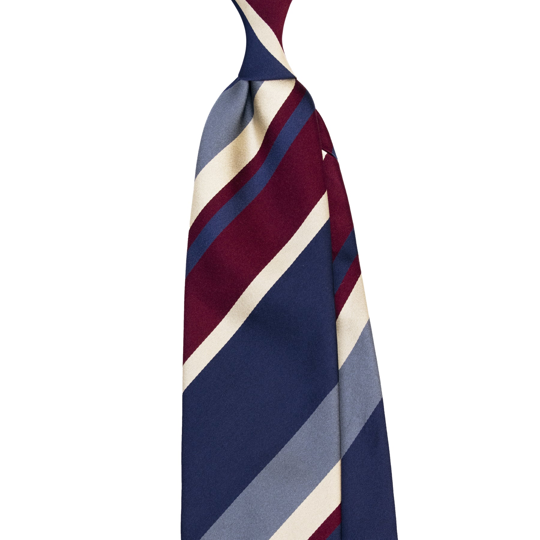 Panel Block Stripe Silk Satin Tie – Navy/Burgundy                                           SKU: SC.ST.005.N