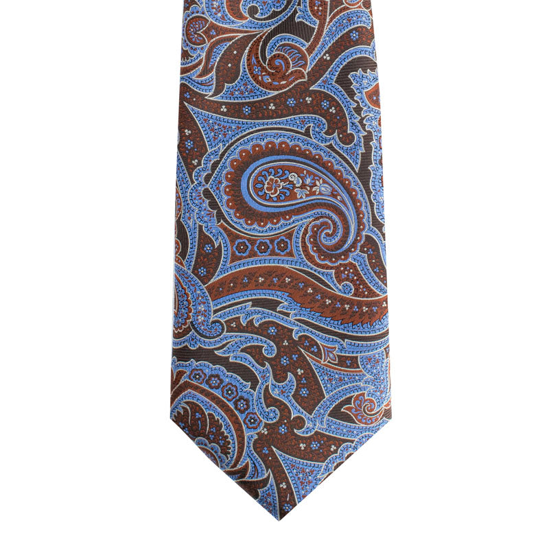 BRIGHT PAISLEY MOTIF WOVEN SILK TIE - CHOCOLATE

SC.WP.020