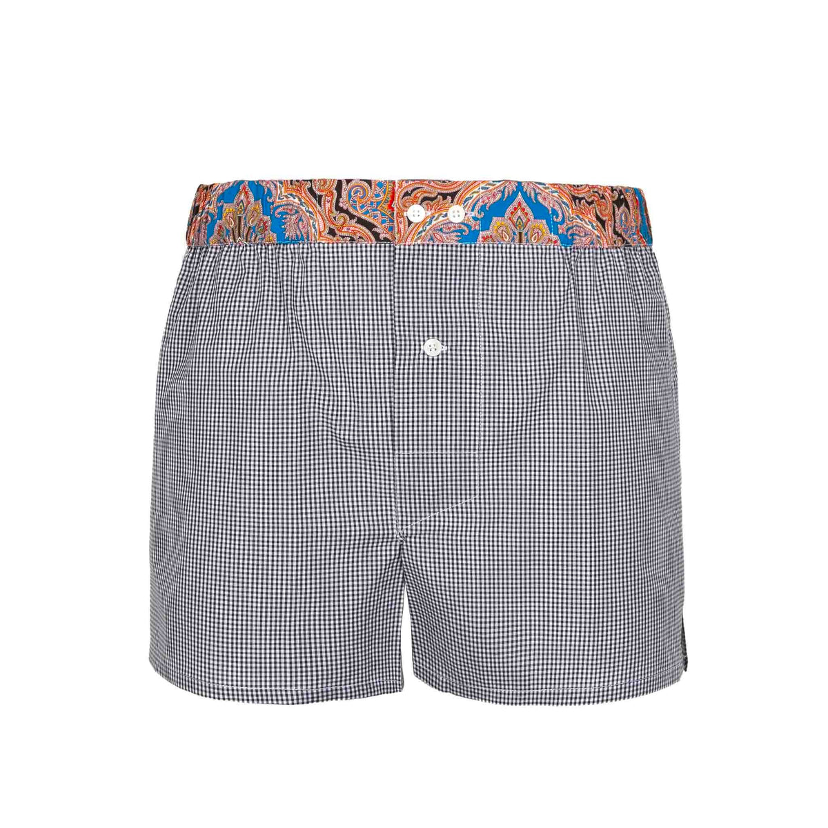 Black Check Cotton Boxers Serà Fine Silk