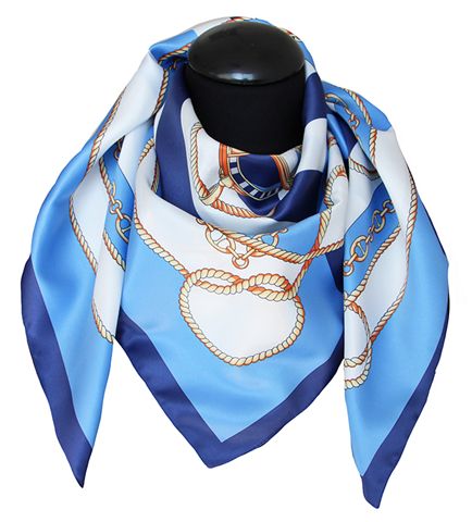 Silk 100% scarf Twill 12 mm des 62584 col 3 blue-l,blue