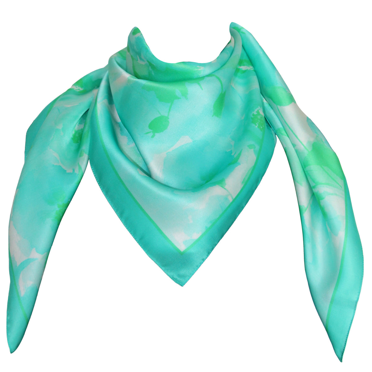 Silk 100% scarf  design 57698 col 22 turquoise