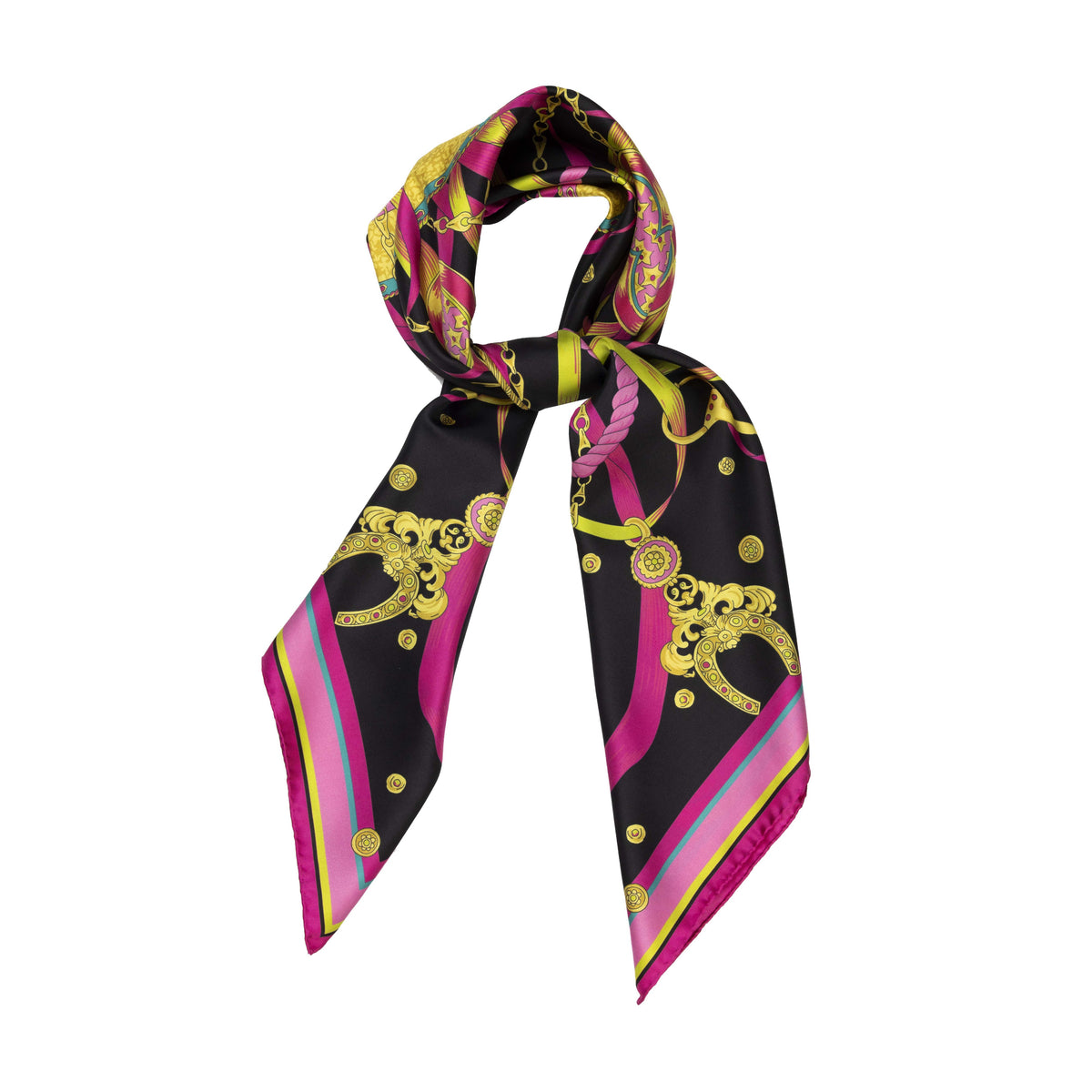 Silk Chain motif fuolard- Black/pink