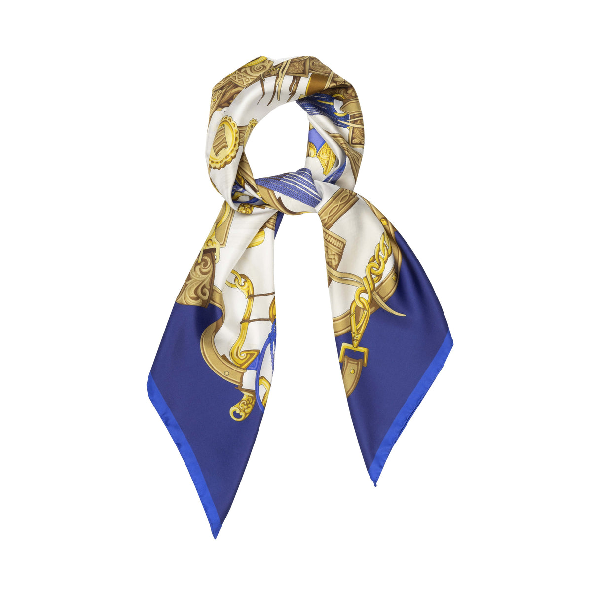 Silk belts motif foulard - Blue/gold