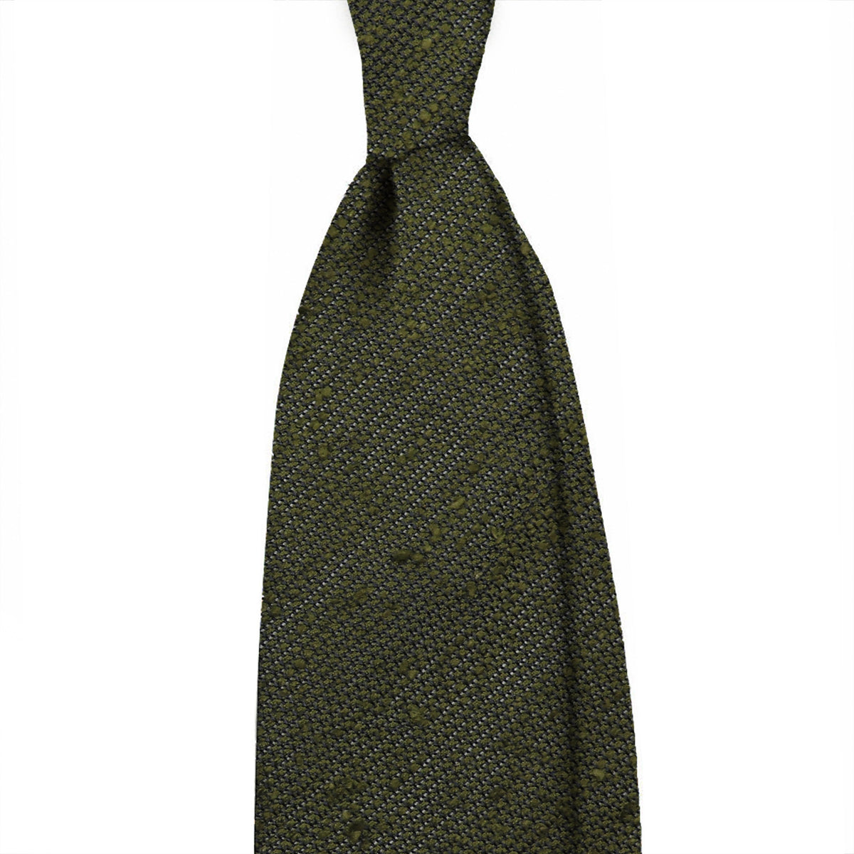 Solid 3 folds unlined grenadine shantung tie - Olive green