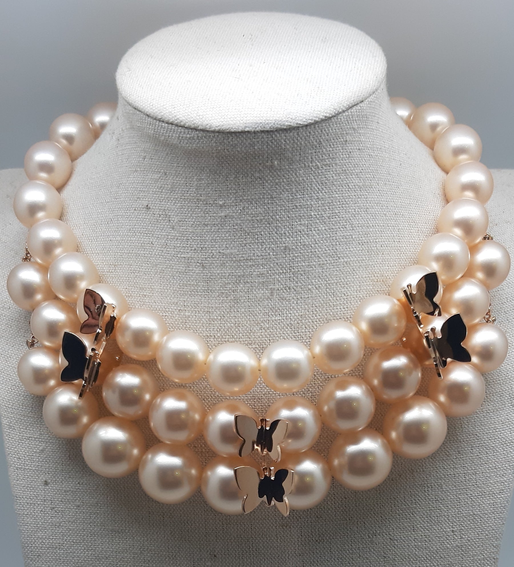 Tre Toni Champagne Pearl Necklace