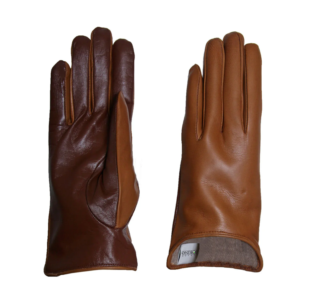 Trendy two-tone glove in genuine metis TOUCH leather