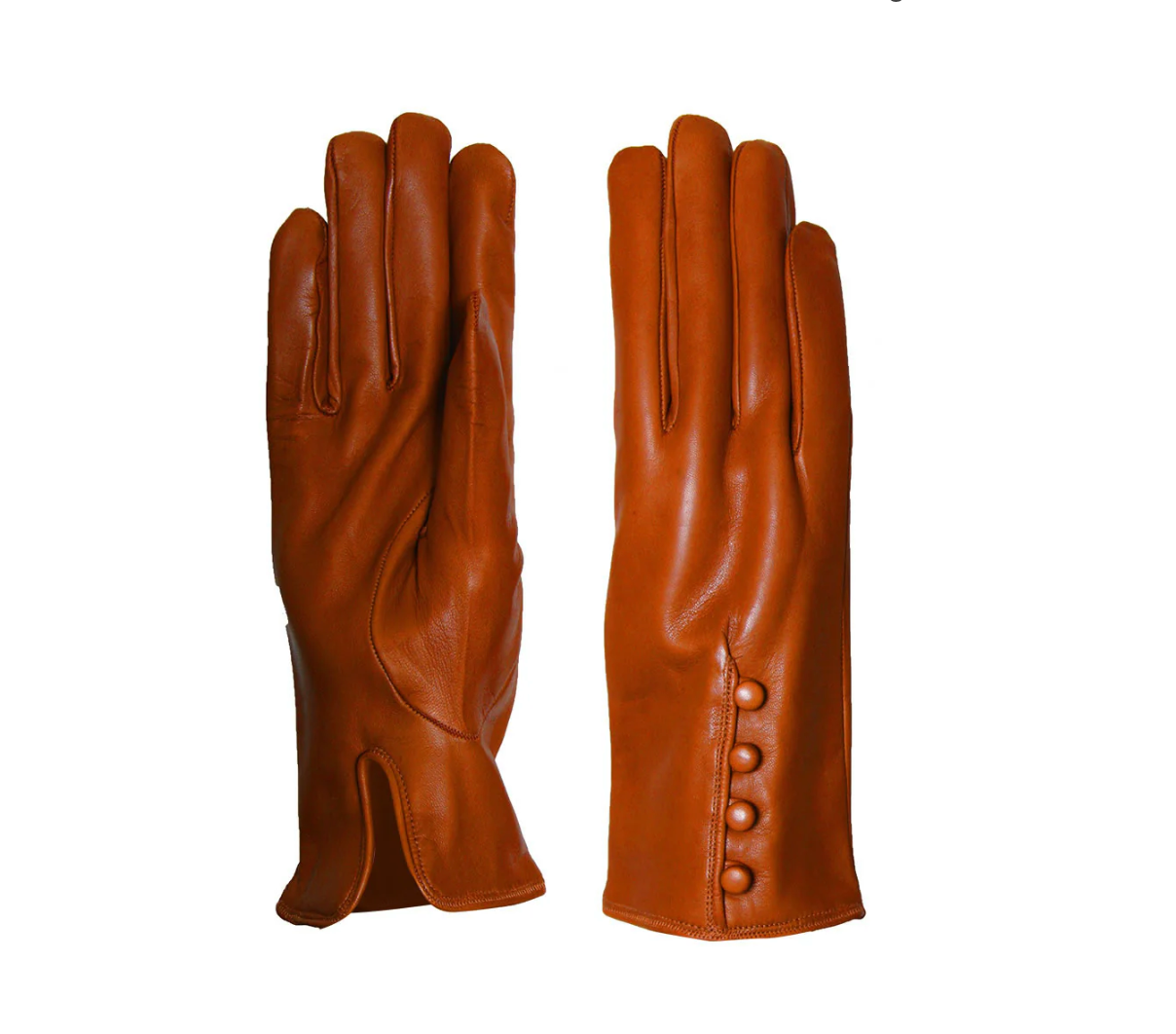 Trendy women's gloves in genuine metis leather and cashmere-lined buttons