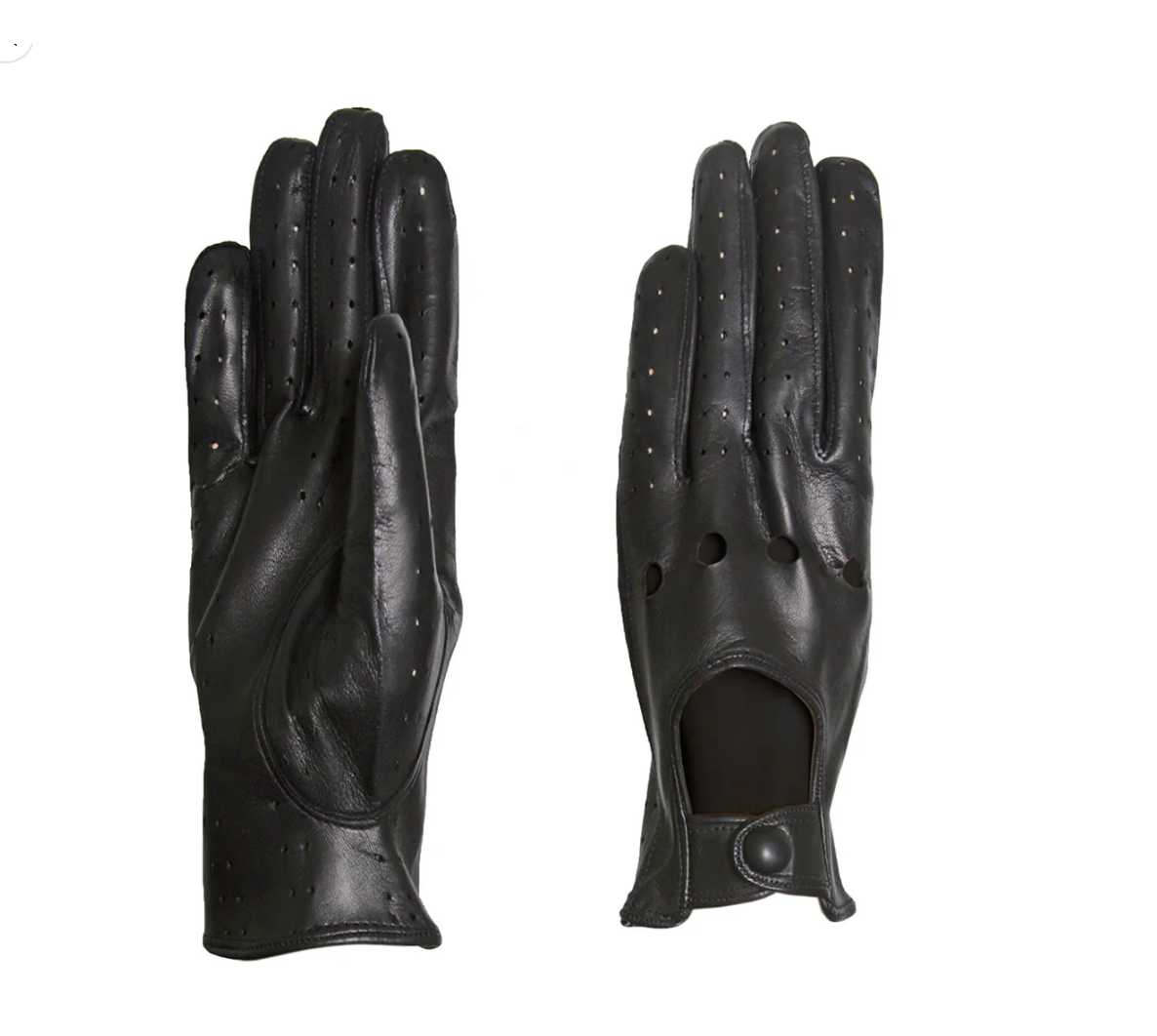 Women's Touch Screen Driving Gloves with Leather Covered Button