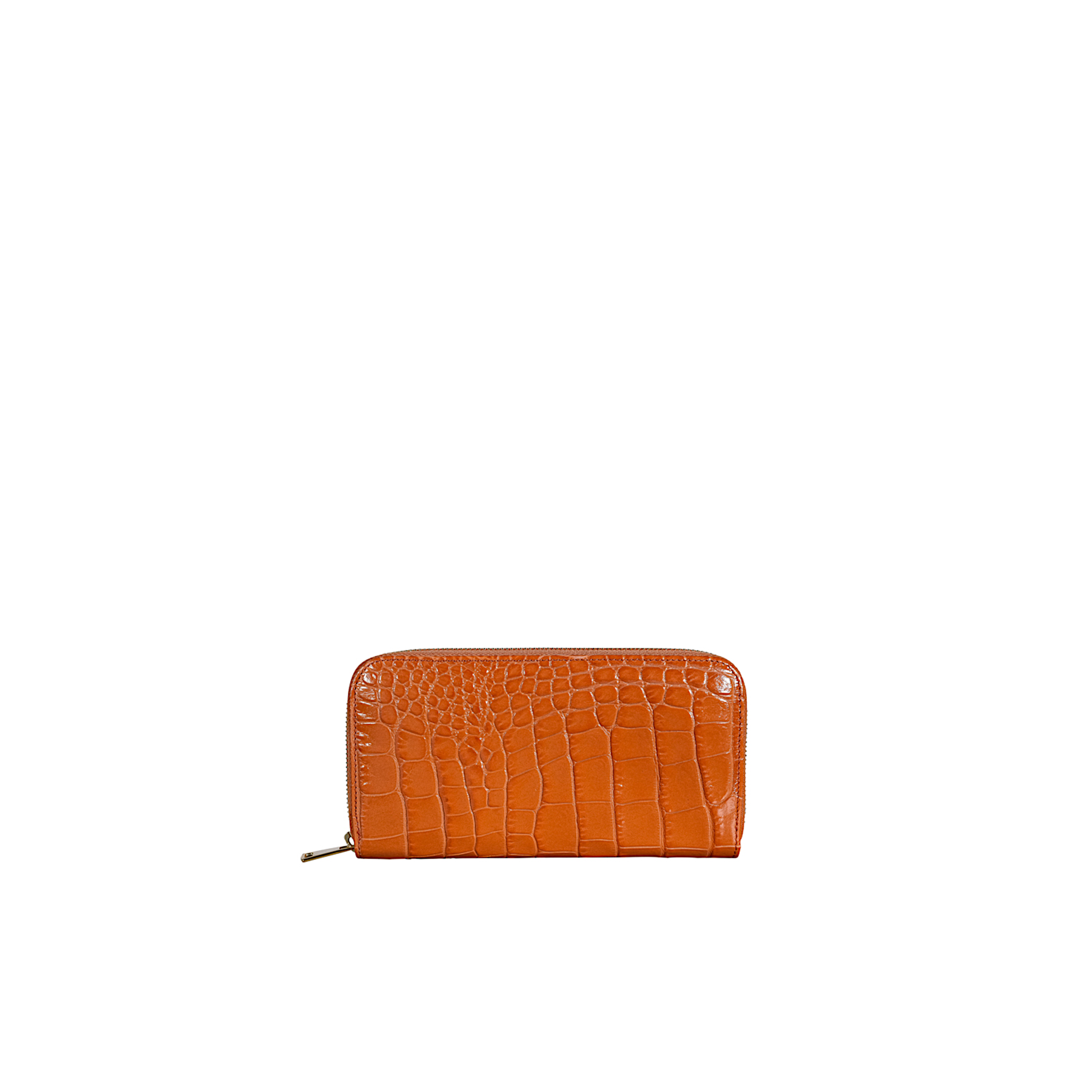 Women's Zip Wallet Palmellato Calf - Orange 77